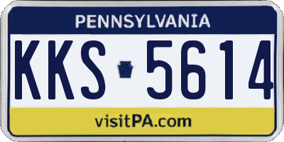 PA license plate KKS5614