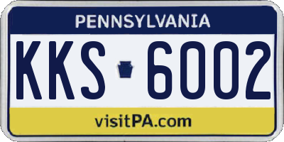 PA license plate KKS6002