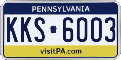 PA license plate KKS6003