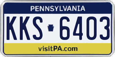PA license plate KKS6403