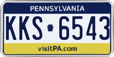 PA license plate KKS6543