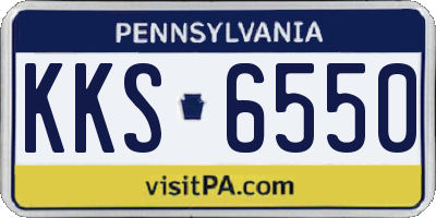 PA license plate KKS6550