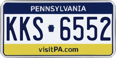 PA license plate KKS6552