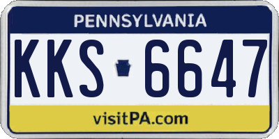 PA license plate KKS6647