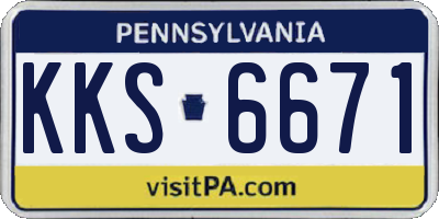 PA license plate KKS6671