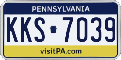 PA license plate KKS7039