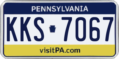 PA license plate KKS7067