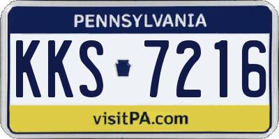 PA license plate KKS7216