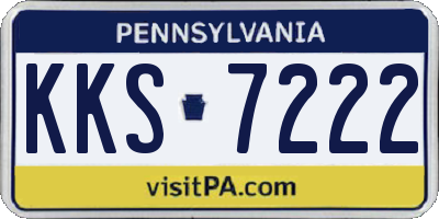 PA license plate KKS7222