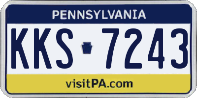 PA license plate KKS7243