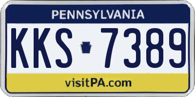 PA license plate KKS7389
