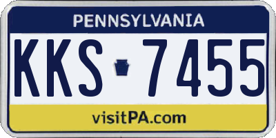 PA license plate KKS7455