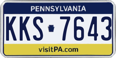 PA license plate KKS7643