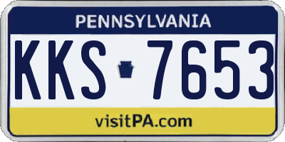PA license plate KKS7653