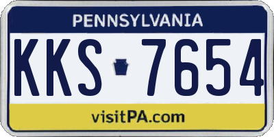 PA license plate KKS7654