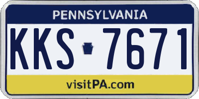 PA license plate KKS7671