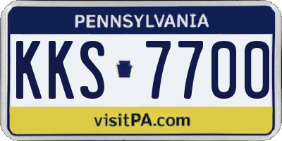 PA license plate KKS7700