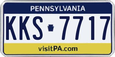 PA license plate KKS7717