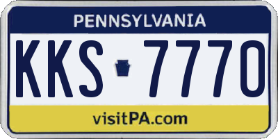PA license plate KKS7770