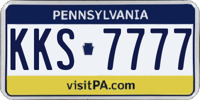 PA license plate KKS7777