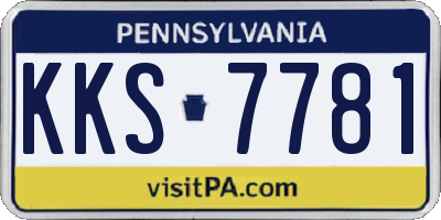 PA license plate KKS7781