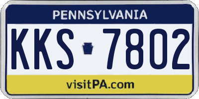 PA license plate KKS7802