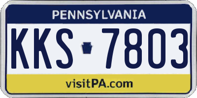PA license plate KKS7803
