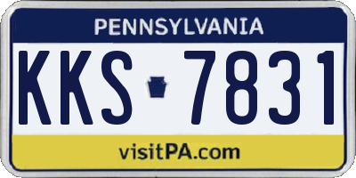 PA license plate KKS7831