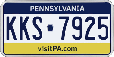 PA license plate KKS7925