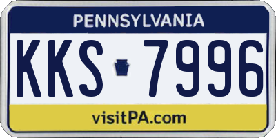 PA license plate KKS7996