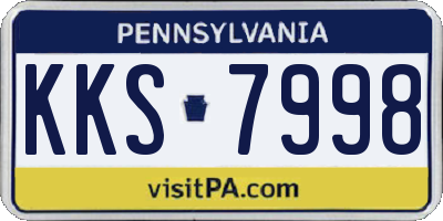 PA license plate KKS7998