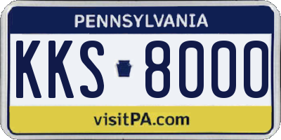 PA license plate KKS8000