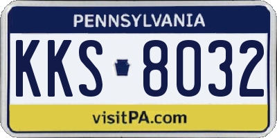 PA license plate KKS8032