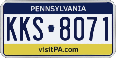 PA license plate KKS8071