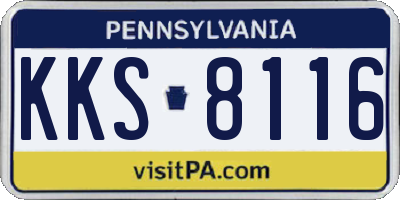 PA license plate KKS8116