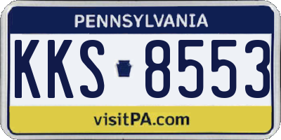 PA license plate KKS8553