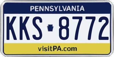PA license plate KKS8772