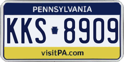 PA license plate KKS8909