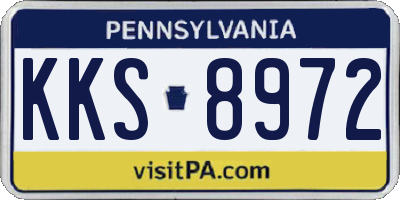 PA license plate KKS8972