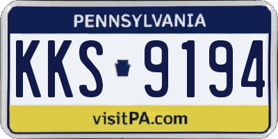 PA license plate KKS9194