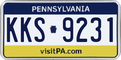 PA license plate KKS9231