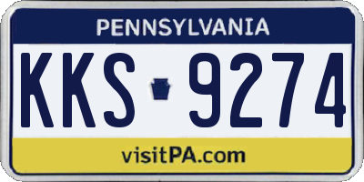 PA license plate KKS9274