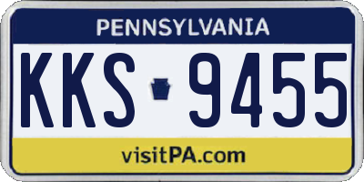 PA license plate KKS9455