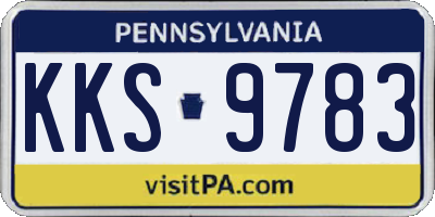 PA license plate KKS9783