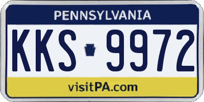 PA license plate KKS9972