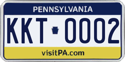 PA license plate KKT0002