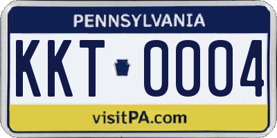 PA license plate KKT0004