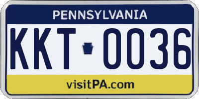 PA license plate KKT0036