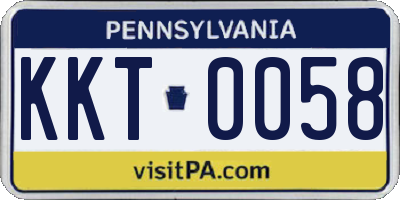 PA license plate KKT0058