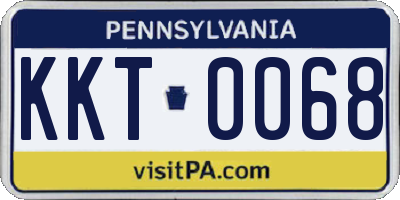 PA license plate KKT0068